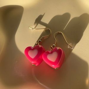 Pink Heart Earrings